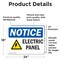Signmission Electrical Panel Sign With Symbol, 24 in W x Rectangle, Vinyl Decal OS-2PACK-NS-D-1824-L-11671 - alternate 4